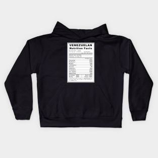 Venezuelan Nutrition Facts - English Kids Hoodie